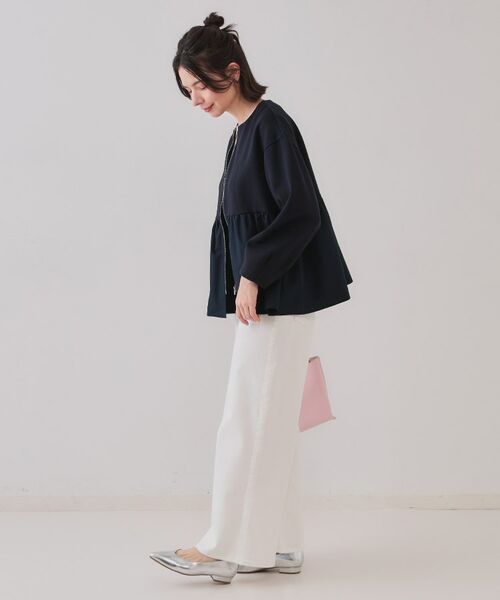 OPAQUE.CLIP / オペーク ドット クリップ カーディガン・ボレロ | ペプラムドッキングZIPカーディガン【洗濯機洗い可】 | 詳細7