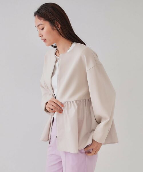 OPAQUE.CLIP / オペーク ドット クリップ カーディガン・ボレロ | ペプラムドッキングZIPカーディガン【洗濯機洗い可】 | 詳細9