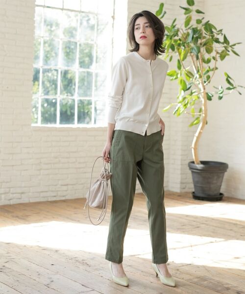 OPAQUE.CLIP / オペーク ドット クリップ カーディガン・ボレロ | クルーネックニットカーディガン/オーガニックコットン混【UV/洗濯機洗い可】 | 詳細11