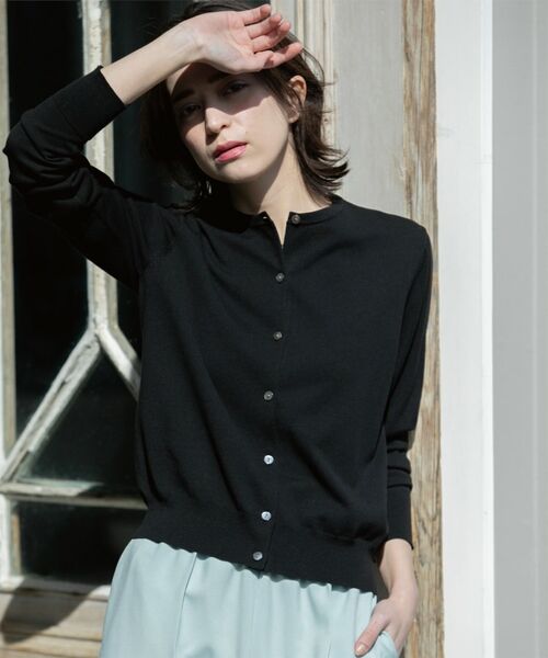 OPAQUE.CLIP / オペーク ドット クリップ カーディガン・ボレロ | クルーネックニットカーディガン/オーガニックコットン混【UV/洗濯機洗い可】 | 詳細12