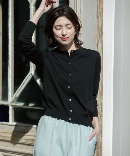 OPAQUE.CLIP / オペーク ドット クリップ カーディガン・ボレロ | クルーネックニットカーディガン/オーガニックコットン混【UV/洗濯機洗い可】 | 詳細13