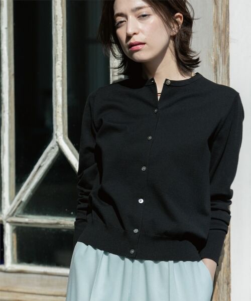 OPAQUE.CLIP / オペーク ドット クリップ カーディガン・ボレロ | クルーネックニットカーディガン/オーガニックコットン混【UV/洗濯機洗い可】 | 詳細15
