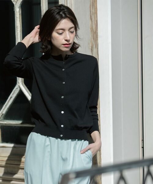 OPAQUE.CLIP / オペーク ドット クリップ カーディガン・ボレロ | クルーネックニットカーディガン/オーガニックコットン混【UV/洗濯機洗い可】 | 詳細16