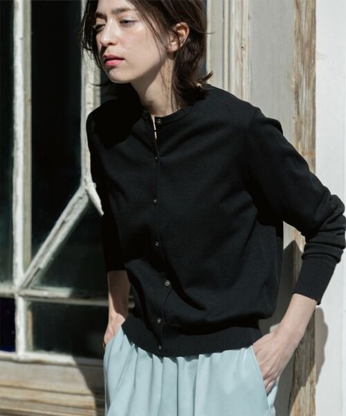 OPAQUE.CLIP / オペーク ドット クリップ カーディガン・ボレロ | クルーネックニットカーディガン/オーガニックコットン混【UV/洗濯機洗い可】 | 詳細17