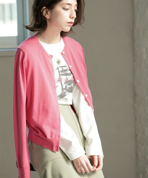 OPAQUE.CLIP / オペーク ドット クリップ カーディガン・ボレロ | クルーネックニットカーディガン/オーガニックコットン混【UV/洗濯機洗い可】 | 詳細19