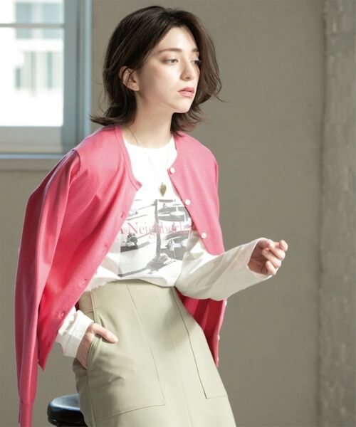 OPAQUE.CLIP / オペーク ドット クリップ カーディガン・ボレロ | クルーネックニットカーディガン/オーガニックコットン混【UV/洗濯機洗い可】 | 詳細20