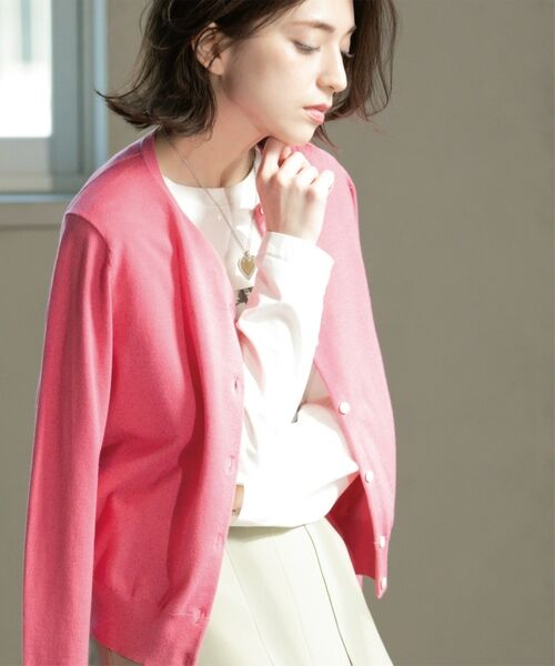 OPAQUE.CLIP / オペーク ドット クリップ カーディガン・ボレロ | クルーネックニットカーディガン/オーガニックコットン混【UV/洗濯機洗い可】 | 詳細21