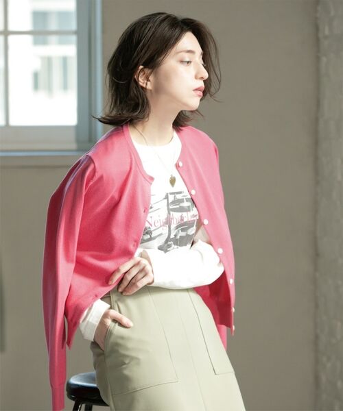 OPAQUE.CLIP / オペーク ドット クリップ カーディガン・ボレロ | クルーネックニットカーディガン/オーガニックコットン混【UV/洗濯機洗い可】 | 詳細22