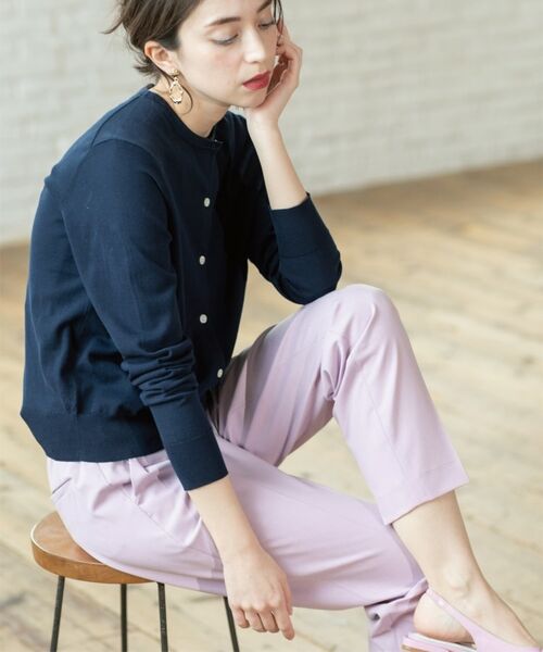 OPAQUE.CLIP / オペーク ドット クリップ カーディガン・ボレロ | クルーネックニットカーディガン/オーガニックコットン混【UV/洗濯機洗い可】 | 詳細26