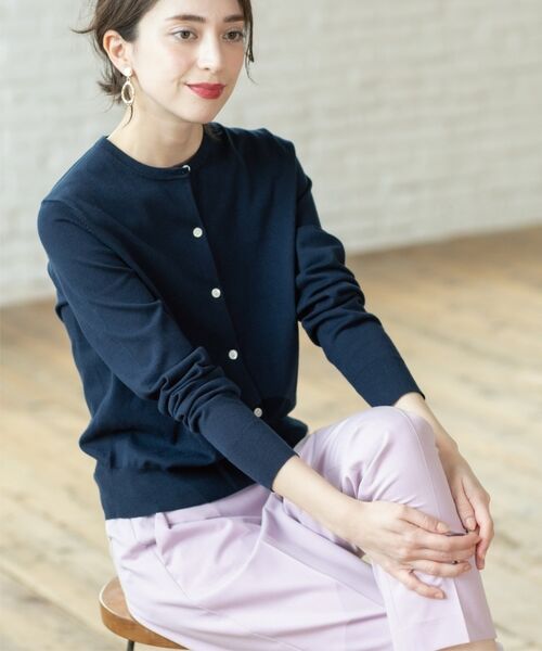 OPAQUE.CLIP / オペーク ドット クリップ カーディガン・ボレロ | クルーネックニットカーディガン/オーガニックコットン混【UV/洗濯機洗い可】 | 詳細27