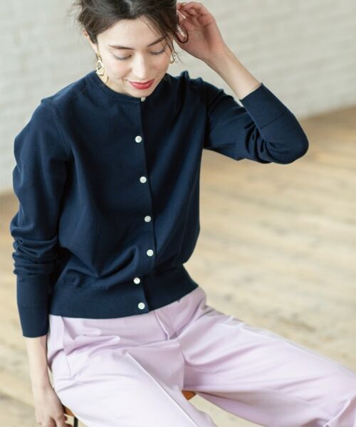 OPAQUE.CLIP / オペーク ドット クリップ カーディガン・ボレロ | クルーネックニットカーディガン/オーガニックコットン混【UV/洗濯機洗い可】 | 詳細29