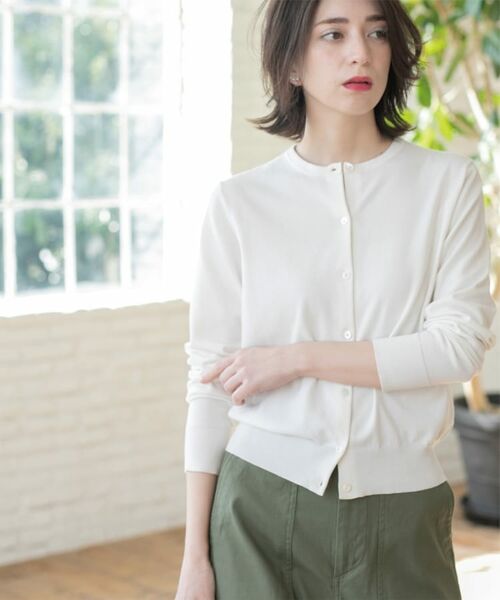 OPAQUE.CLIP / オペーク ドット クリップ カーディガン・ボレロ | クルーネックニットカーディガン/オーガニックコットン混【UV/洗濯機洗い可】 | 詳細3