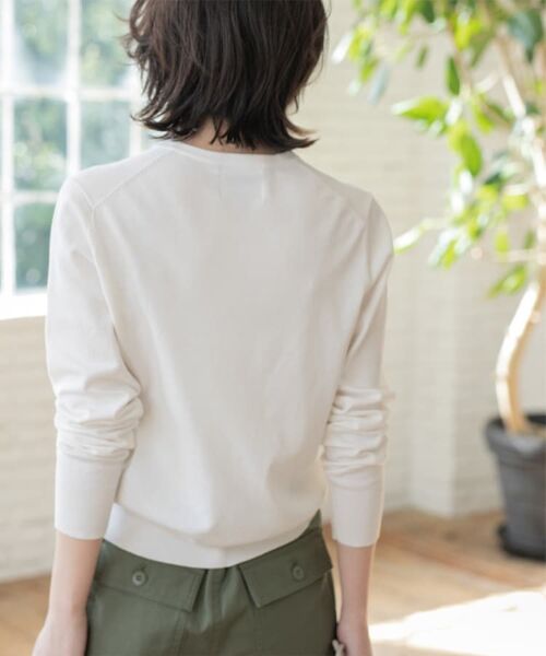 OPAQUE.CLIP / オペーク ドット クリップ カーディガン・ボレロ | クルーネックニットカーディガン/オーガニックコットン混【UV/洗濯機洗い可】 | 詳細7