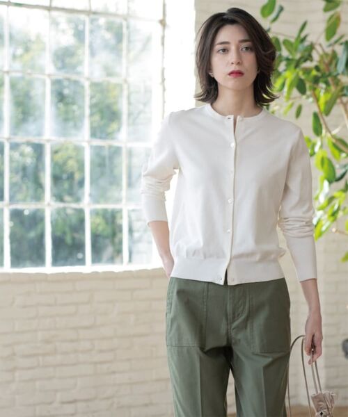 OPAQUE.CLIP / オペーク ドット クリップ カーディガン・ボレロ | クルーネックニットカーディガン/オーガニックコットン混【UV/洗濯機洗い可】 | 詳細8