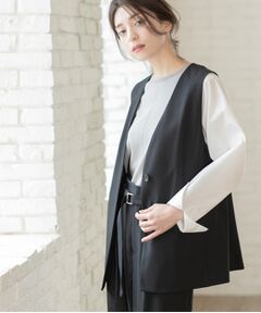 OPAQUE.CLIP / オペーク ドット クリップ ベスト | ノーカラーVネックジレ/セットアップ対応【洗濯機洗い可】