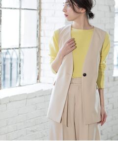 OPAQUE.CLIP / オペーク ドット クリップ ベスト | ノーカラーVネックジレ/セットアップ対応【洗濯機洗い可】