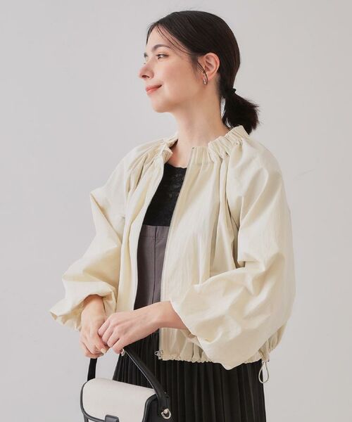 OPAQUE.CLIP / オペーク ドット クリップ レザーブルゾン・ジャケット | バルーンスリーブZIPブルゾン【洗濯洗い可】 | 詳細1