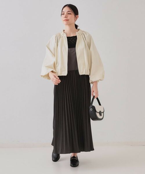 OPAQUE.CLIP / オペーク ドット クリップ レザーブルゾン・ジャケット | バルーンスリーブZIPブルゾン【洗濯洗い可】 | 詳細3