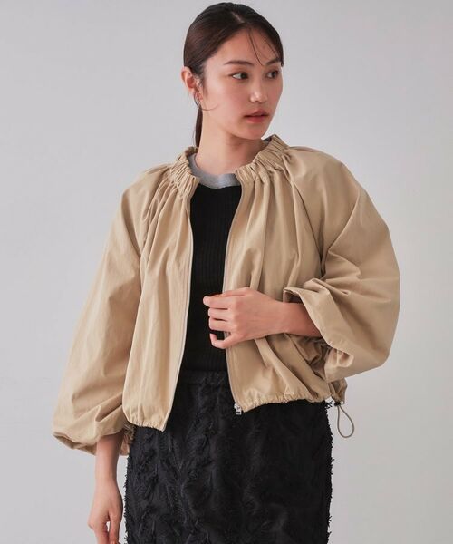 OPAQUE.CLIP / オペーク ドット クリップ レザーブルゾン・ジャケット | バルーンスリーブZIPブルゾン【洗濯洗い可】 | 詳細6