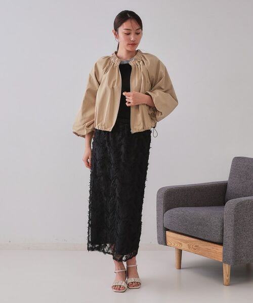 OPAQUE.CLIP / オペーク ドット クリップ レザーブルゾン・ジャケット | バルーンスリーブZIPブルゾン【洗濯洗い可】 | 詳細7