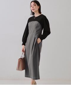 OPAQUE.CLIP / オペーク ドット クリップ ロング・マキシ丈ワンピース | ビスチェドッキングワンピース【洗濯機洗い可】