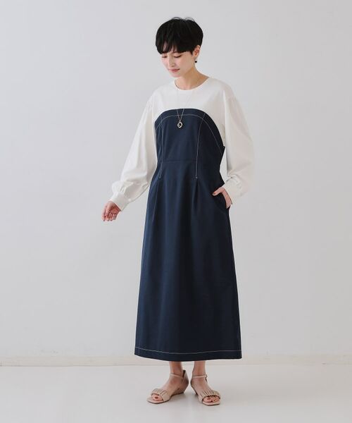 OPAQUE.CLIP / オペーク ドット クリップ ロング・マキシ丈ワンピース | ビスチェドッキングワンピース【洗濯機洗い可】 | 詳細6