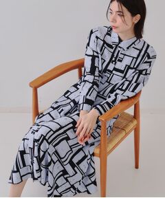 OPAQUE.CLIP / オペーク ドット クリップ ロング・マキシ丈ワンピース | ジオメトリックプリントワンピース