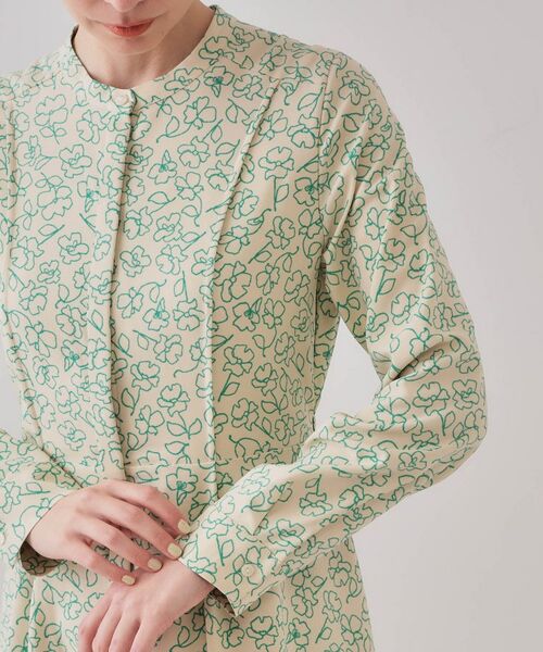 OPAQUE.CLIP / オペーク ドット クリップ ミニ丈・ひざ丈ワンピース | フラワープリントワンピース【洗濯機洗い可】 | 詳細13