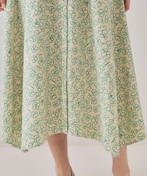 OPAQUE.CLIP / オペーク ドット クリップ ミニ丈・ひざ丈ワンピース | フラワープリントワンピース【洗濯機洗い可】 | 詳細15