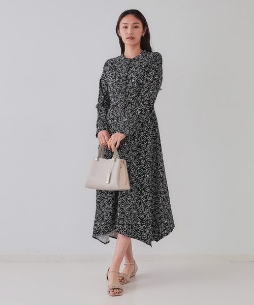 OPAQUE.CLIP / オペーク ドット クリップ ミニ丈・ひざ丈ワンピース | フラワープリントワンピース【洗濯機洗い可】 | 詳細2