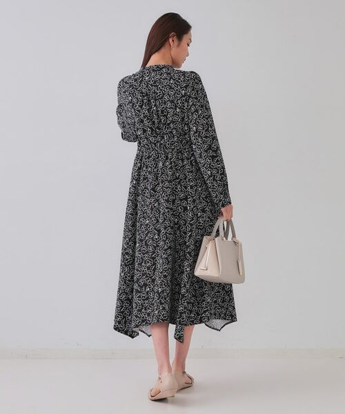 OPAQUE.CLIP / オペーク ドット クリップ ミニ丈・ひざ丈ワンピース | フラワープリントワンピース【洗濯機洗い可】 | 詳細3