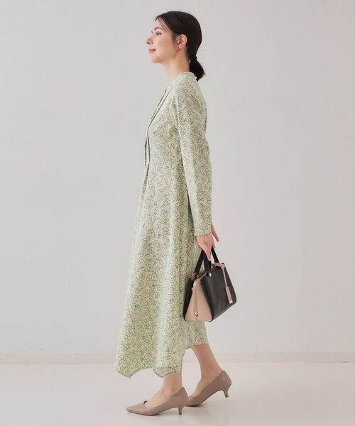 OPAQUE.CLIP / オペーク ドット クリップ ミニ丈・ひざ丈ワンピース | フラワープリントワンピース【洗濯機洗い可】 | 詳細6