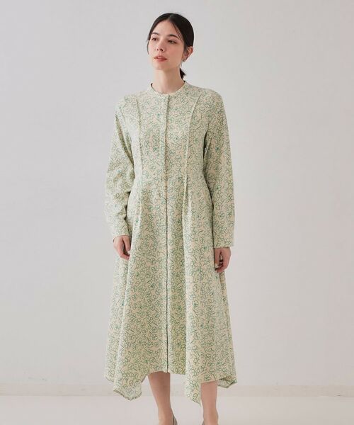 OPAQUE.CLIP / オペーク ドット クリップ ミニ丈・ひざ丈ワンピース | フラワープリントワンピース【洗濯機洗い可】 | 詳細9