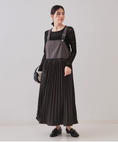 OPAQUE.CLIP / オペーク ドット クリップ スカート | プリーツドッキングジャンパードレス【洗濯機洗い可】