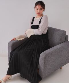 OPAQUE.CLIP / オペーク ドット クリップ スカート | プリーツドッキングジャンパードレス【洗濯機洗い可】