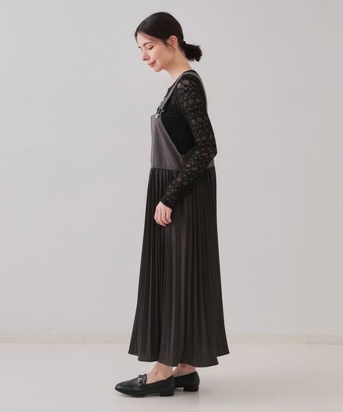 OPAQUE.CLIP / オペーク ドット クリップ スカート | プリーツドッキングジャンパードレス【洗濯機洗い可】 | 詳細10