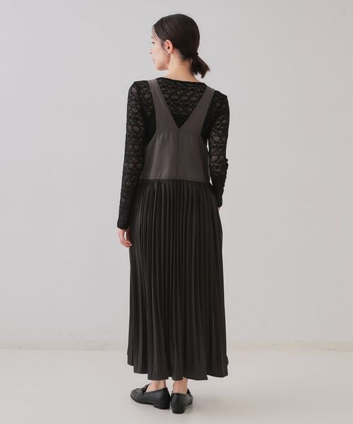 OPAQUE.CLIP / オペーク ドット クリップ スカート | プリーツドッキングジャンパードレス【洗濯機洗い可】 | 詳細11