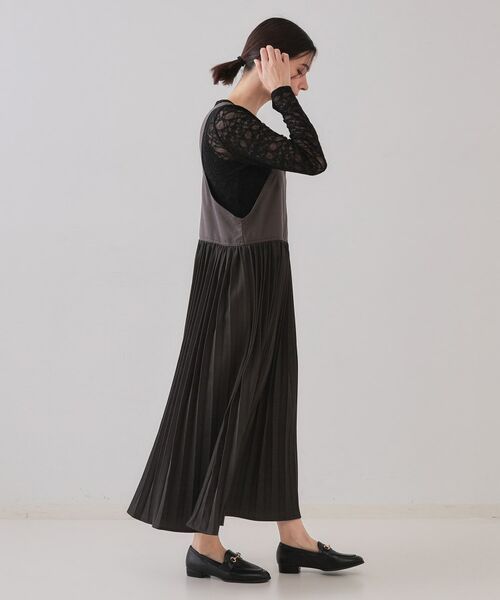 OPAQUE.CLIP / オペーク ドット クリップ スカート | プリーツドッキングジャンパードレス【洗濯機洗い可】 | 詳細3