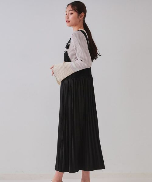 OPAQUE.CLIP / オペーク ドット クリップ スカート | プリーツドッキングジャンパードレス【洗濯機洗い可】 | 詳細5