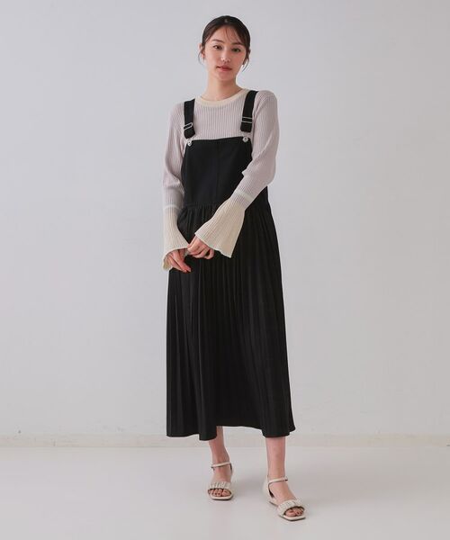 OPAQUE.CLIP / オペーク ドット クリップ スカート | プリーツドッキングジャンパードレス【洗濯機洗い可】 | 詳細6