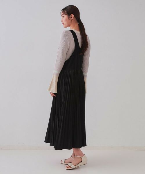 OPAQUE.CLIP / オペーク ドット クリップ スカート | プリーツドッキングジャンパードレス【洗濯機洗い可】 | 詳細7