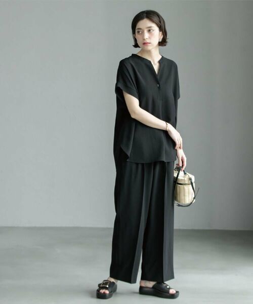 OPAQUE.CLIP / オペーク ドット クリップ パンツ | 《6色展開/丈が選べる》美脚イージーワイドパンツ/セットアップ対応【ストレッチ/洗濯機洗い可/防シワ】 | 詳細1