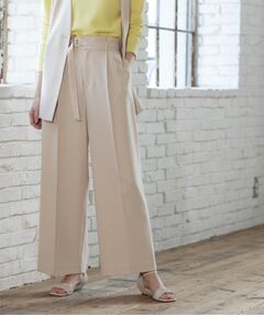 OPAQUE.CLIP / オペーク ドット クリップ パンツ | ベルト付きタックワイドパンツ/セットアップ対応【洗濯機洗い可】