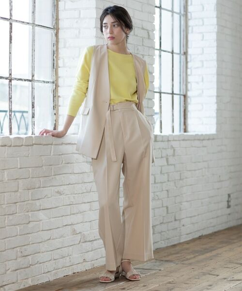 OPAQUE.CLIP / オペーク ドット クリップ パンツ | ベルト付きタックワイドパンツ/セットアップ対応【洗濯機洗い可】 | 詳細10