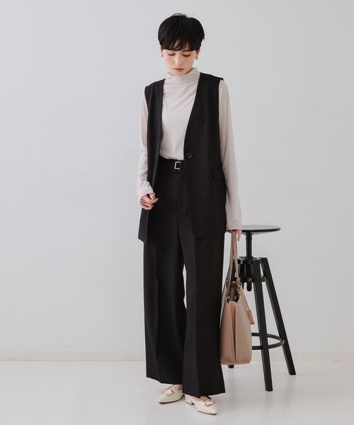 OPAQUE.CLIP / オペーク ドット クリップ パンツ | ベルト付きタックワイドパンツ/セットアップ対応【洗濯機洗い可】 | 詳細12