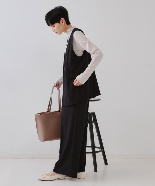 OPAQUE.CLIP / オペーク ドット クリップ パンツ | ベルト付きタックワイドパンツ/セットアップ対応【洗濯機洗い可】 | 詳細13