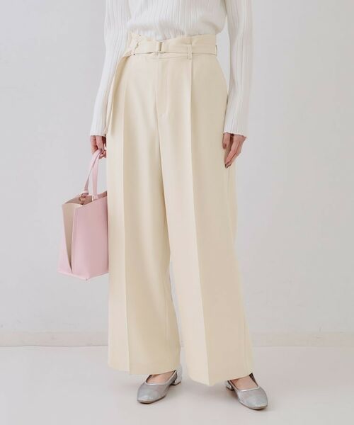 OPAQUE.CLIP / オペーク ドット クリップ パンツ | ベルト付きタックワイドパンツ/セットアップ対応【洗濯機洗い可】 | 詳細15