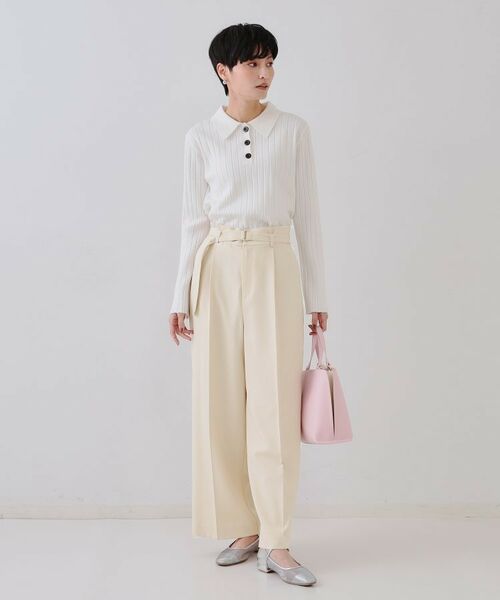 OPAQUE.CLIP / オペーク ドット クリップ パンツ | ベルト付きタックワイドパンツ/セットアップ対応【洗濯機洗い可】 | 詳細16