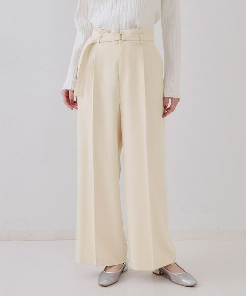 OPAQUE.CLIP / オペーク ドット クリップ パンツ | ベルト付きタックワイドパンツ/セットアップ対応【洗濯機洗い可】 | 詳細19