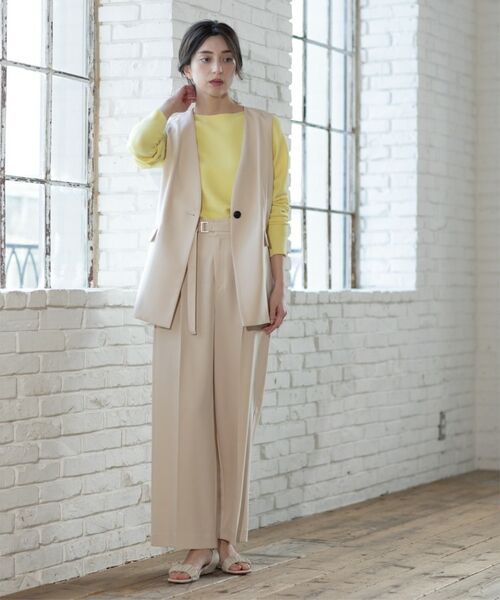 OPAQUE.CLIP / オペーク ドット クリップ パンツ | ベルト付きタックワイドパンツ/セットアップ対応【洗濯機洗い可】 | 詳細6